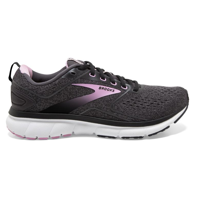 Brooks Transmit 3 Road Running Shoes - Women's - Black/Grey/Lilac Sachet/Blackened Pearl (79561-BYUL